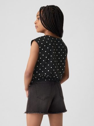 Kids Smocked Cropped Muscle Tank Top