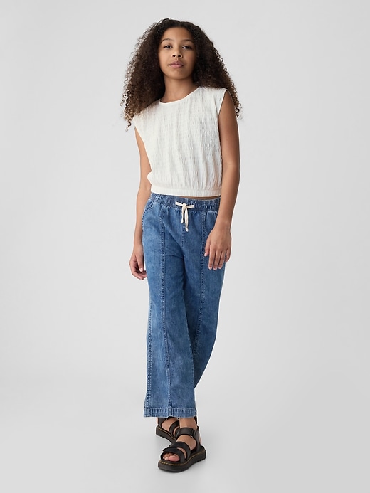 Kids Smocked Cropped Muscle Tank Top Kids Smocked Cropped Muscle Tank Top