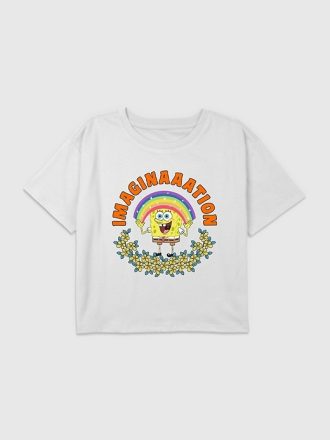 Kids Spongebob Imagination Graphic Boxy Crop Tee