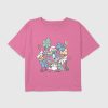 Kids The Smurfs Mushroom Dance Graphic Boxy Crop T-Shirt