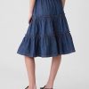 Kids Tiered Denim Midi Skirt