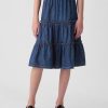 Kids Tiered Denim Midi Skirt