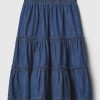 Kids Tiered Denim Midi Skirt