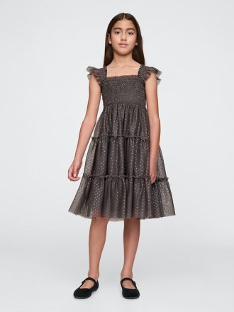 Kids Tiered Tulle Midi Dress