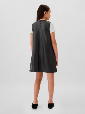 Kids Vegan Leather Shift Dress