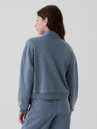 Kids Vintage Soft Half-Zip Cropped Pullover