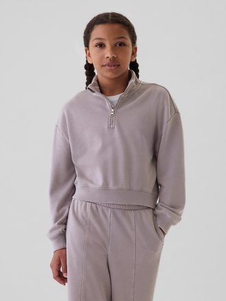 Kids Vintage Soft Half-Zip Cropped Pullover