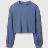 Kids Waffle-Knit Mockneck Top