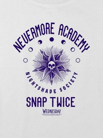 Kids Wednesday Nevermore Academy Graphic Boxy Crop Tee
