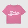 Kids Zodiac Aries Graphic Boxy Crop Tee