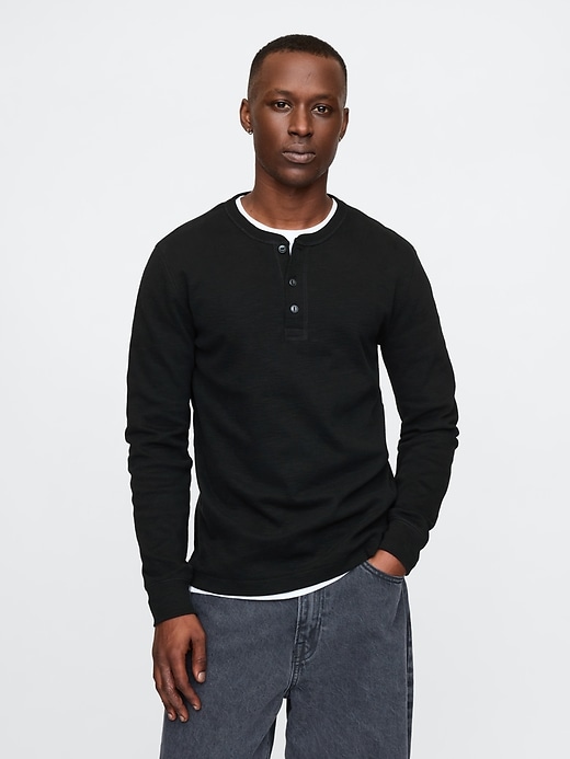 Double-Knit Henley T-Shirt Double-Knit Henley T-Shirt