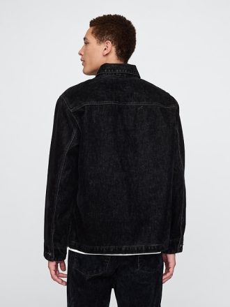 Flocked Denim Chore Jacket