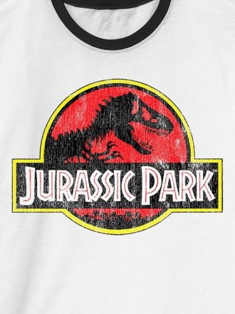 Jurassic Park Classic Logo Graphic Ringer T-Shirt