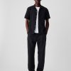 Linen-Cotton Pleated Trousers