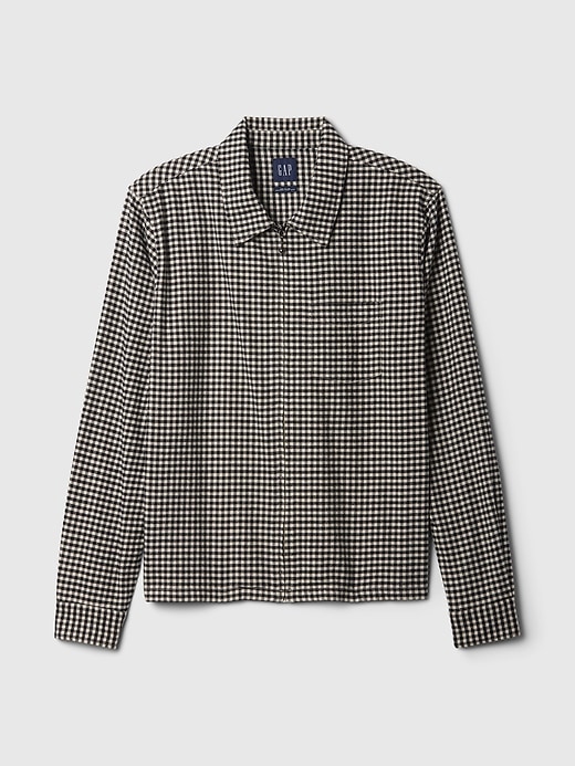 Organic Cotton Flannel Zip Shirt Organic Cotton Flannel Zip Shirt