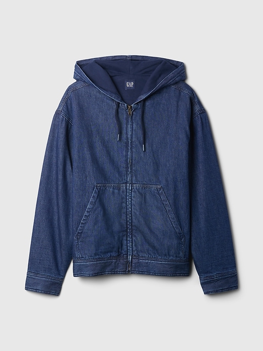 Oversized Lined Denim Hoodie Oversized Lined Denim Hoodie