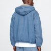 Oversized Sherpa-Lined Denim Zip Hoodie