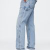 Railroad Striped Straight Carpenter Jeans