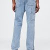 Railroad Striped Straight Carpenter Jeans