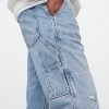 Railroad Striped Straight Carpenter Jeans