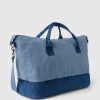 Two-Tone Denim Weekender Bag