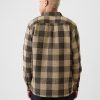 Waffle-Knit Flannel Shirt