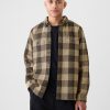 Waffle-Knit Flannel Shirt