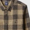 Waffle-Knit Flannel Shirt