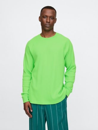 Waffle-Knit Raglan T-Shirt