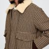 Wool-Blend Houndstooth Bomber Jacket