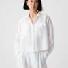 100% Linen Cropped Shirt