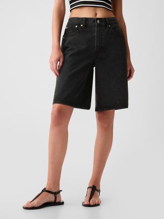 11.5″ Mid Rise Longline Denim Shorts