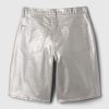11.5″ Mid Rise Metallic Longline Denim Shorts