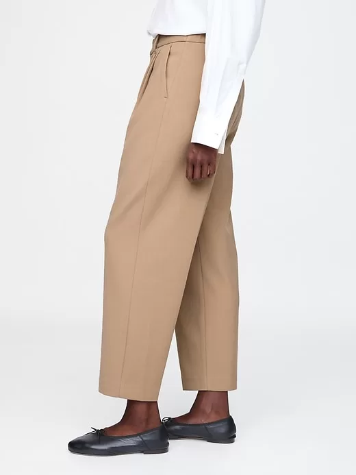 365 High Rise Brushed Twill Pleated Taper Trousers 365 High Rise Brushed Twill Pleated Taper Trousers
