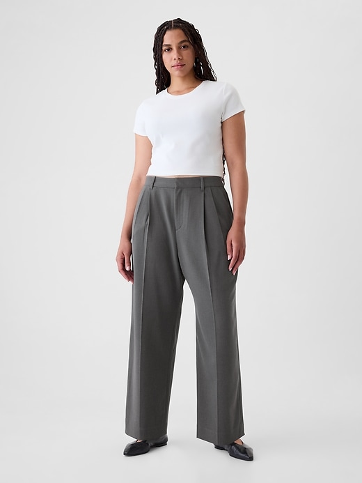 365 High Rise Brushed Twill Pleated Taper Trousers 365 High Rise Brushed Twill Pleated Taper Trousers