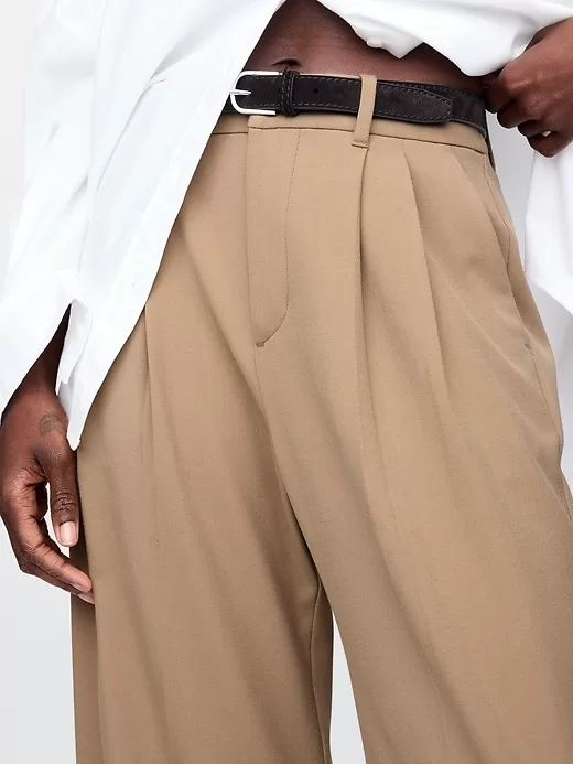 365 High Rise Brushed Twill Pleated Taper Trousers 365 High Rise Brushed Twill Pleated Taper Trousers