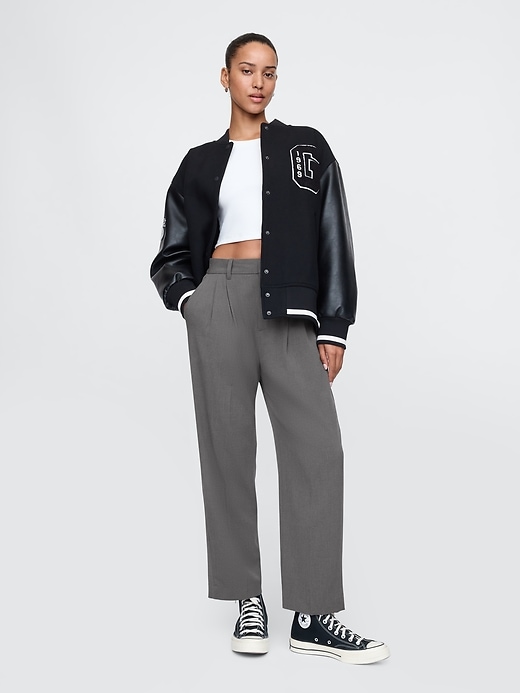 365 High Rise Brushed Twill Pleated Taper Trousers 365 High Rise Brushed Twill Pleated Taper Trousers