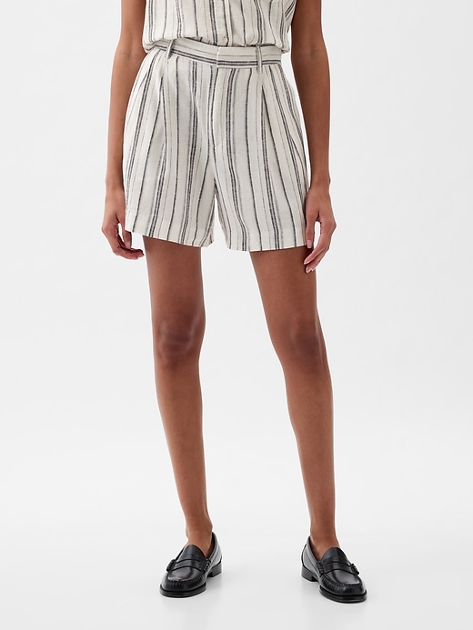 365 High Rise Linen-Blend Shorts 365 High Rise Linen-Blend Shorts