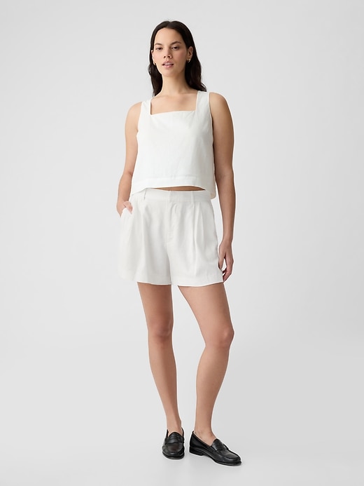 365 High Rise Linen-Blend Shorts 365 High Rise Linen-Blend Shorts