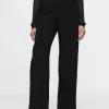 365 Mid Rise Satin-Trim Trousers