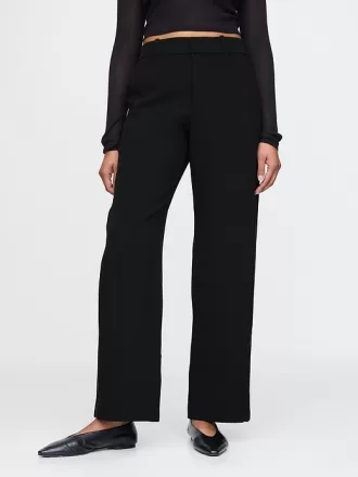 365 Mid Rise Satin-Trim Trousers