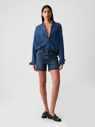4″ High Rise Girlfriend Denim Shorts