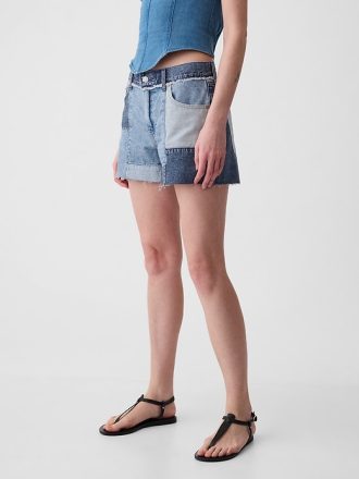 4″ Low Rise Stride Patchwork Denim Shorts