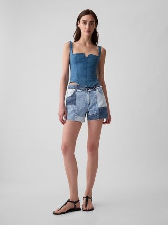 4″ Low Rise Stride Patchwork Denim Shorts