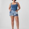 4″ Low Rise Stride Patchwork Denim Shorts