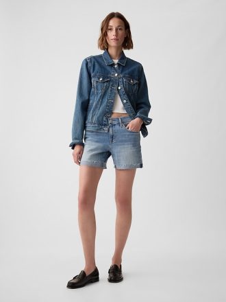 5″ Mid Rise Denim Girlfriend Shorts