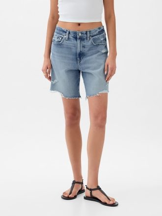 8″ Mid Rise ’90s Loose Denim Bermuda Shorts