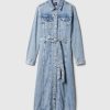 Belted Denim Midi Dress