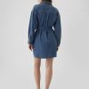 Belted Denim Mini Shirtdress