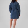 Belted Denim Mini Shirtdress